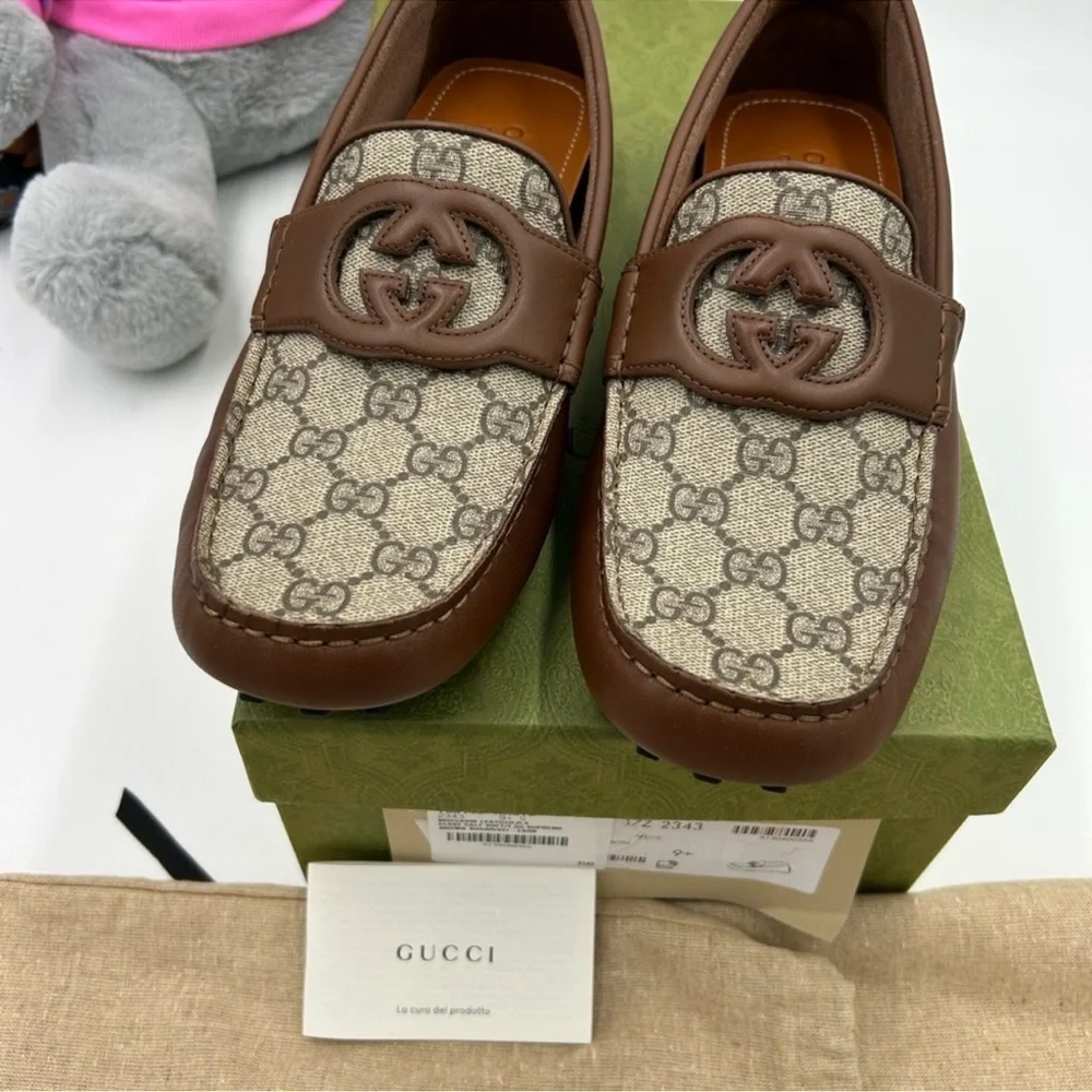 Men’s Gucci Ayrton interlocking G driver loafer size 9.5 made in Italy